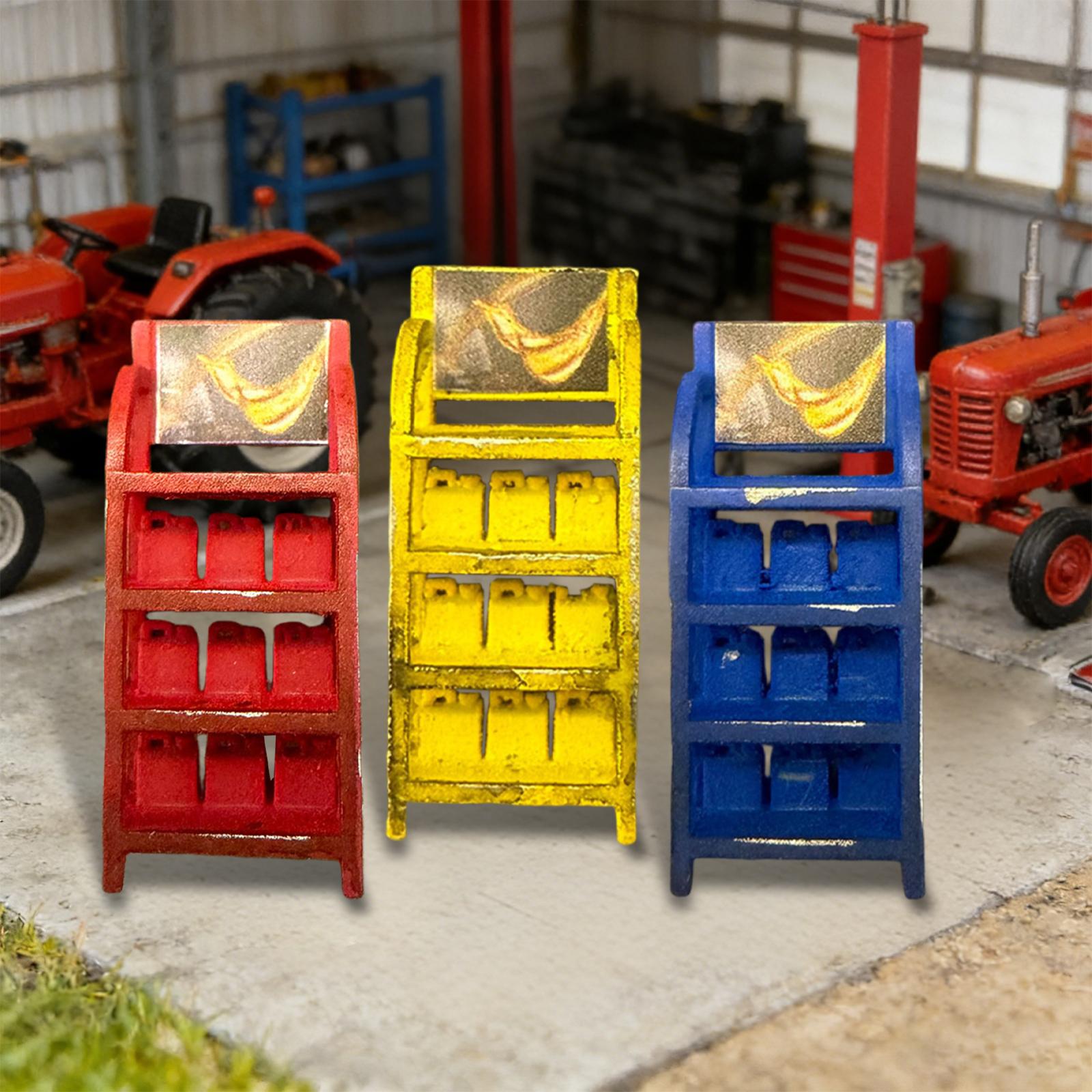 Auto Repair Shop Photos - 1:64 Auto-Ölregal-Modell Foto-Requisiten Ornament Realistische Autoreparaturwerkstatt-Szene
