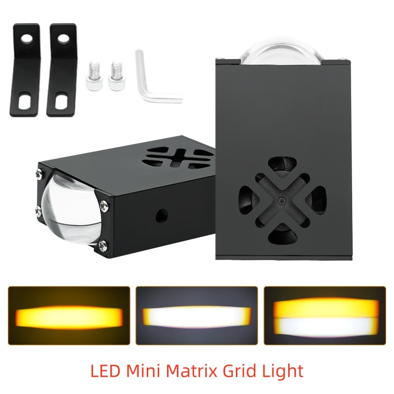 Headlight Aiming Tool - Auto-Kühlergrill-Leuchten mit Versteckten Mini-Matrix-Laser-Scheinwerfern und Kühlergrill-LED-Leuchten